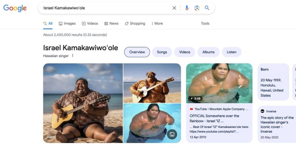AI-Generated Pics of Israel Kamakawiwoʻole Are Topping Google Search Results