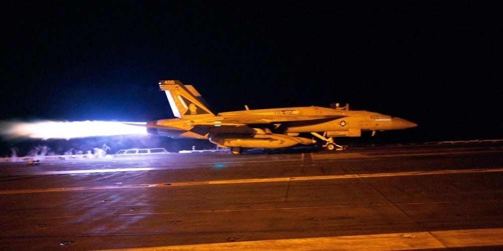Photos Show US Carrier’s Nighttime Missions to Counter Houthi Rebels