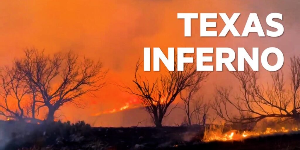 Massive Texas fire burns out of control, razing half a million acres of land