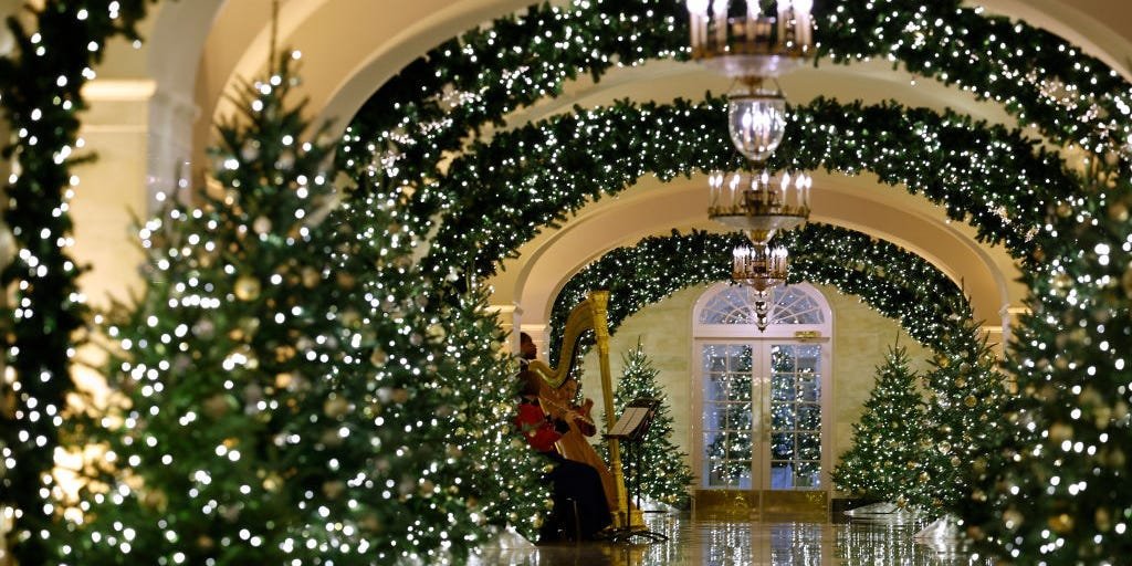 Photos Show Jill Biden’s Final White House Christmas Decorations