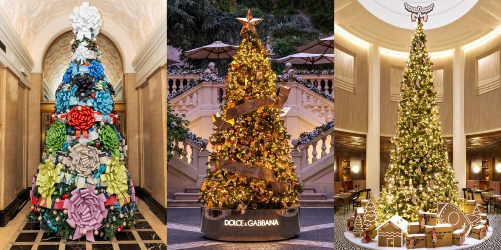 Photos of Designer Christmas Trees at Luxury Hotels Around the World