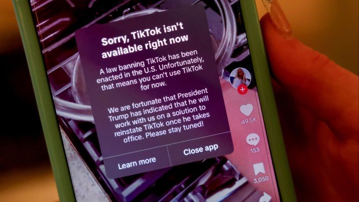 TikTok goes dark across US