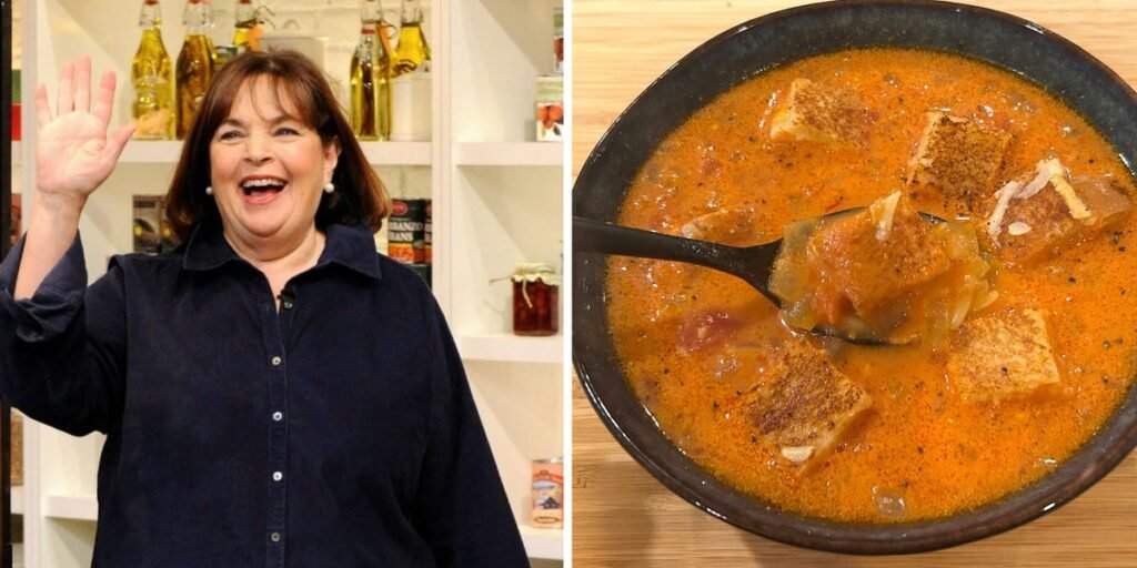 I Made Ina Garten’s Tomato Soup With Grilled Cheese Croutons; so Easy