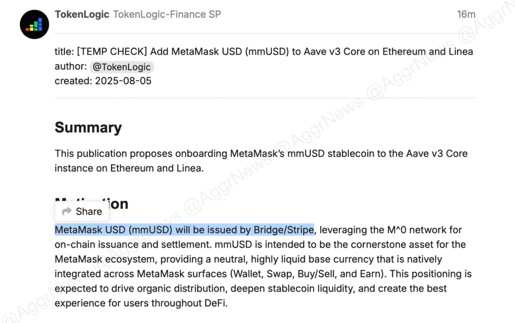 MetaMask Plans USD Stablecoin Launch with Stripe Partnership, Governance Proposal Reveals
