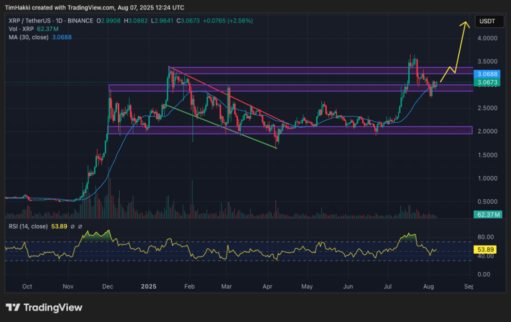 Crypto Price Prediction Today 7 August – XRP, Cardano, Worldcoin