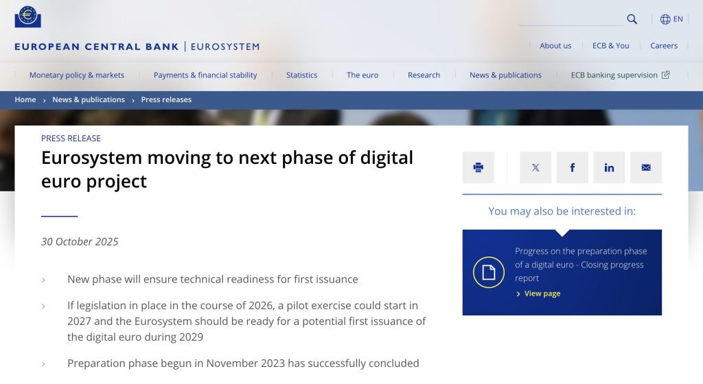 ECB Confirms DLT Transactions Coming in 2026 as Digital Euro Privacy Debate Heats Up