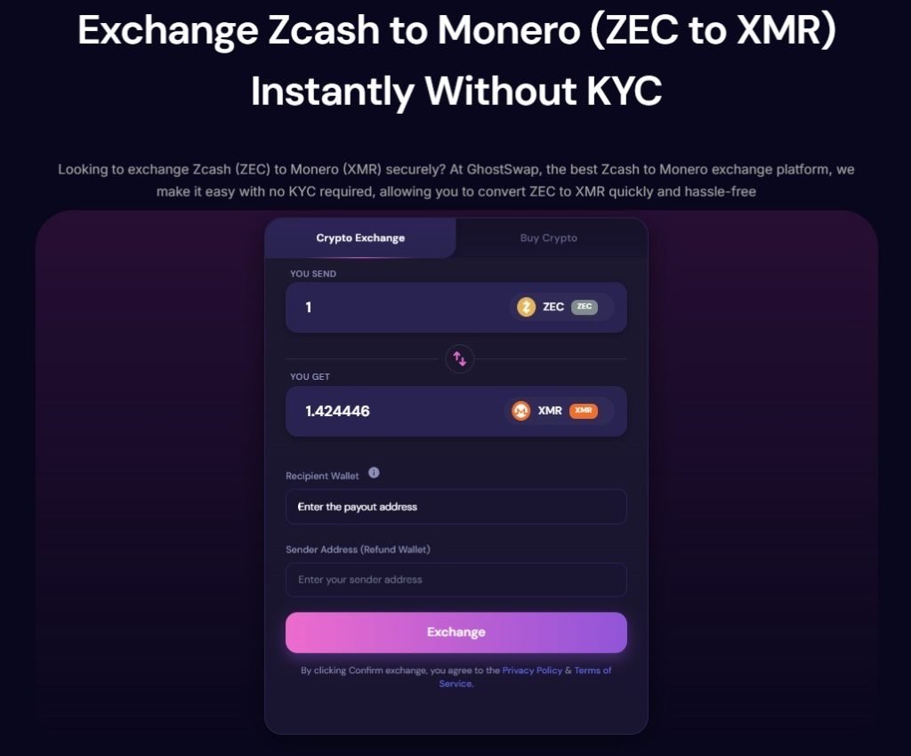 How to Swap Zcash to Monero With No KYC, in One Step