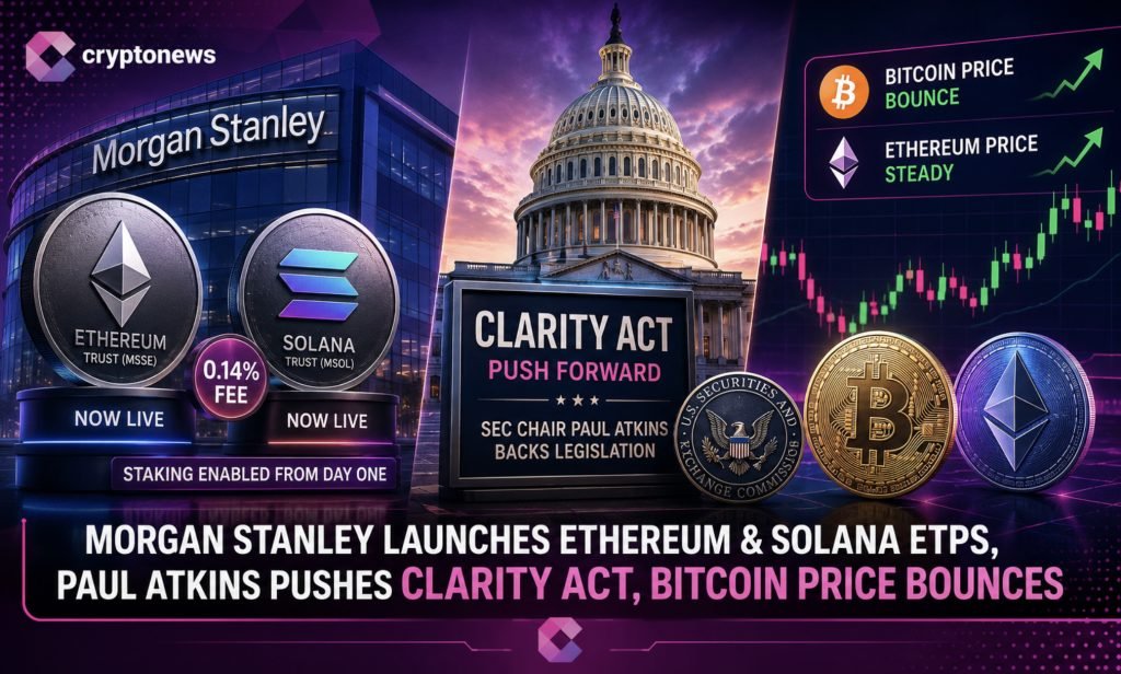 Morgan Stanley Launches Ethereum and Solana ETPs, Paul Atkins Pushes Clarity Act, Bitcoin Price Bounces