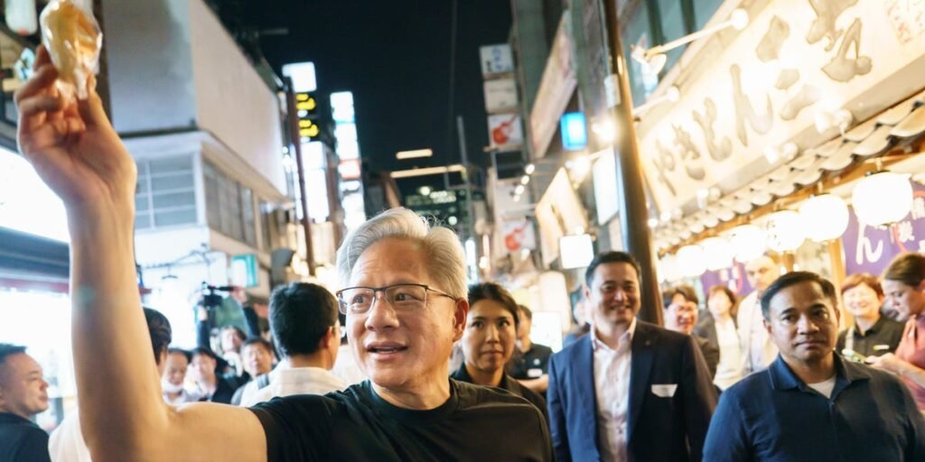 Nvidia CEO Jensen Huang Hands Out Red Bean Buns During Tokyo Visit