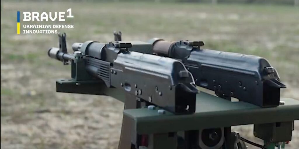 Ukrainians Slap 2 AK Rifles on Drone With Wheels to Make Cheap Turret