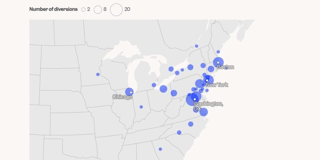 Mapped: 165 Flights Diverted After Fiber-Optic Cable Cut Accidentally